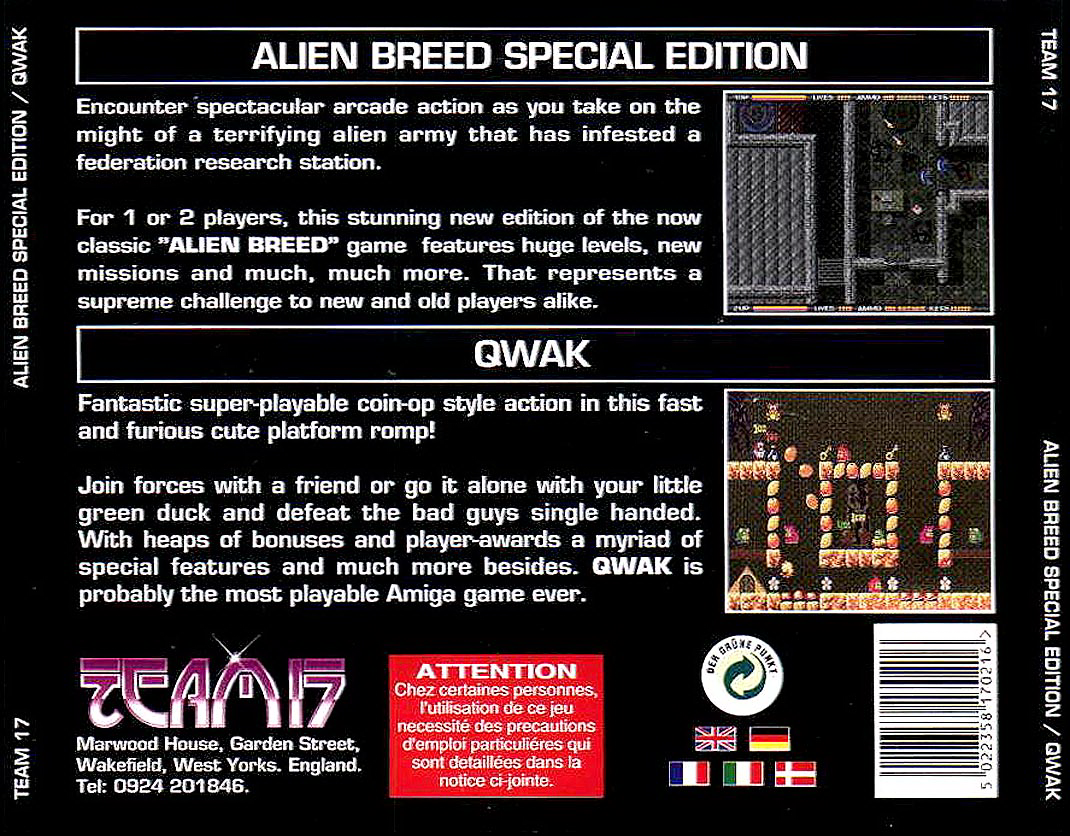 Alien Breed '92 SE & Qwak screenshot 3 for Amiga CD32